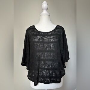 SMART SET Y2K Whimsigoth Boho Festival Fairy Black Knit Butterfly Top Size S